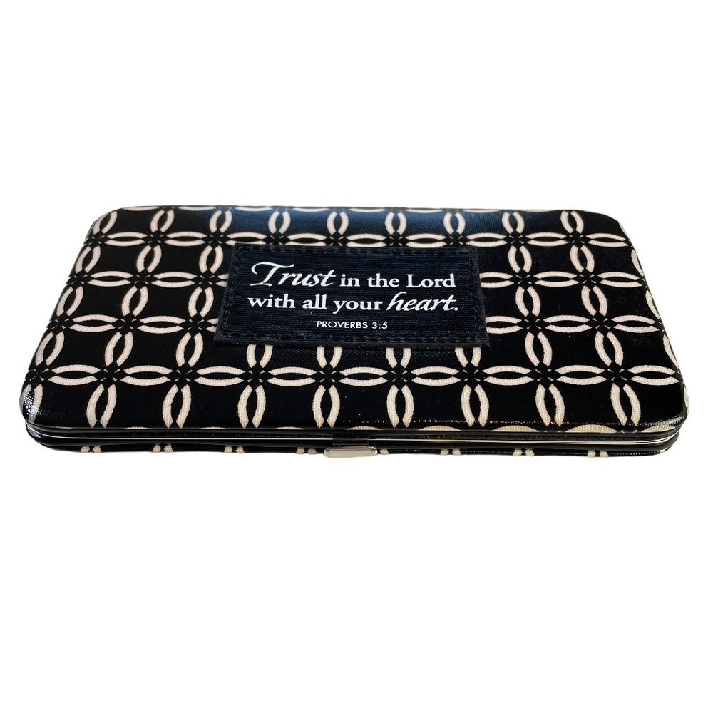 PROVERBS Scripture HardSided Clutch Wallet Toggle Lock ID Card Holder Zip Pouch